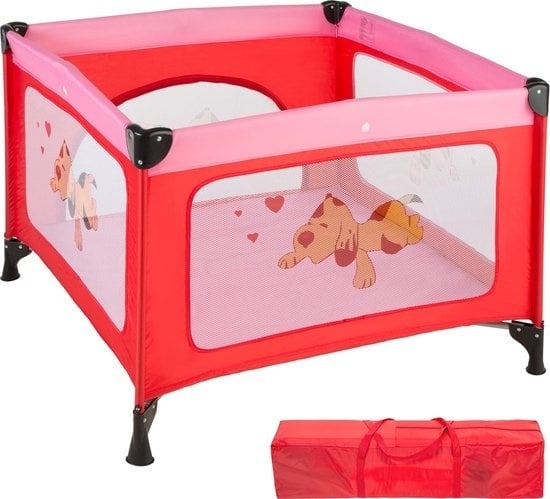 4260473666257 - Tectake - Babybox Tommy Junior Reisebett 105x105x78cm - rosa - 402206