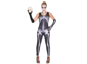 4260473669210 - tectake® Frauenkostüm sexy Skelett Jumpsuit