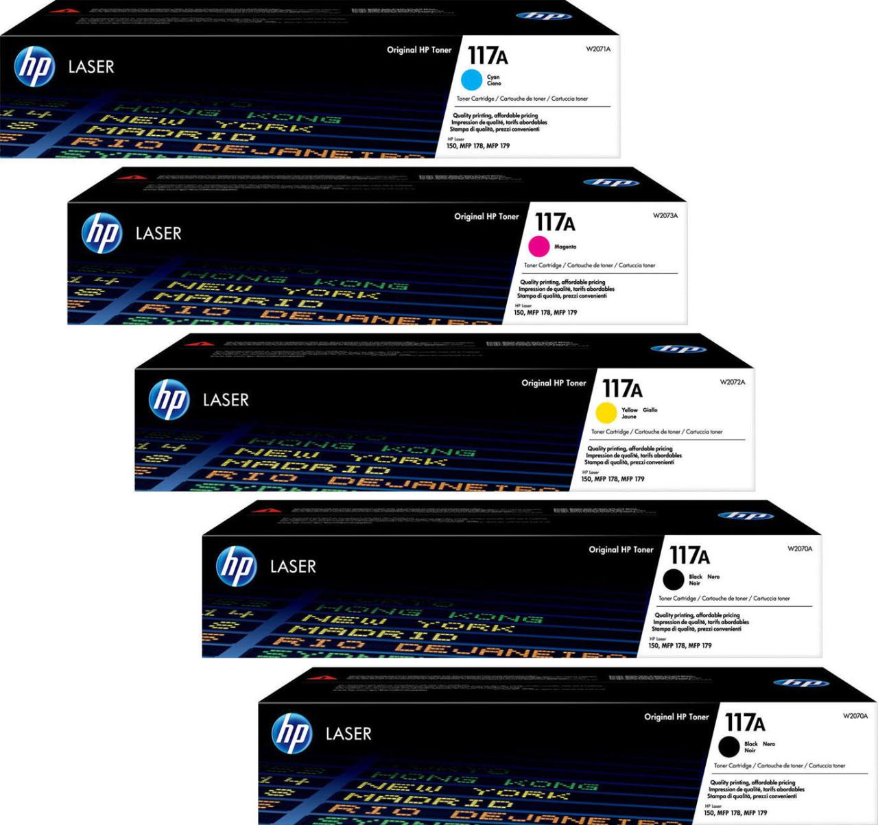 4260473782490 - HP Original 117A Toner - 5er Multipack (2x W2070A W2071A W2073A W2072A)