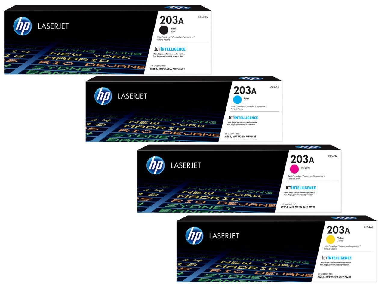 4260473782506 - HP Origina l203A Toner - 5er Multipack (2x CF540A CF541A CF543A CF542A)