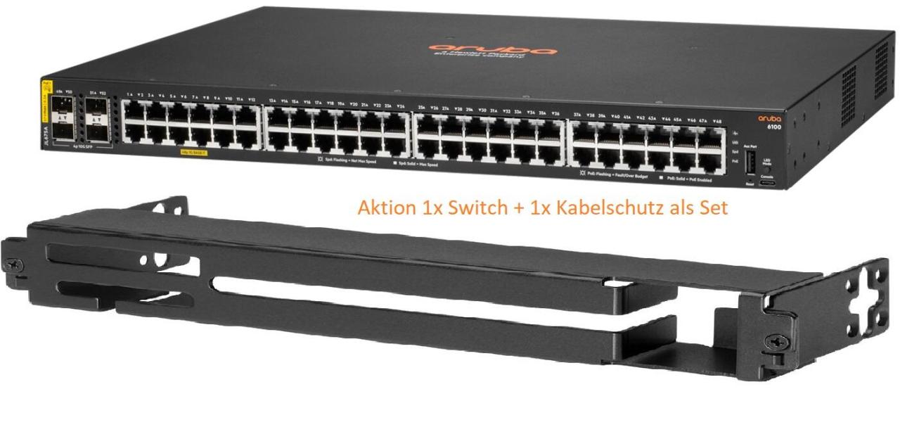 4260473784012 - CX 6100 48G 4SFP+ Switch JL676A + X511 Kabelschutz JL742A