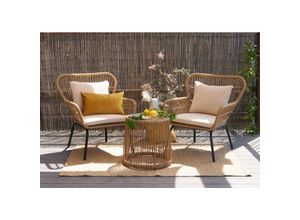 4260474663460 - Gartenmöbel 3er-Set Sitzgruppe BALANCE aus Polyrattan Balkon Terrasse