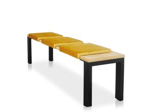 4260474664740 - Lycce Klemmkissen   Sitzkissen mit 1 Leiste Samtbezug FRESH senf oliv