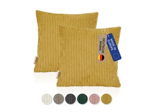 4260474667659 - Lycce 2er Set Kissenbezug aus trendigem Cordstoff (40 x 40 cm)
