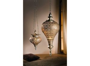 4260475579166 - Hängewindlicht Fata Morgana groß aus Metall 105 cm hoch mit Kette orientalische Laterne Kerzenhalter Gartenlaterne Hängelaterne Metalllwindlicht