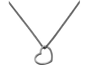 4260479584036 - Kette mit Anhänger MODABILÉ Schmuck Geschenk Silber 925 Halsschmuck Halskette Heart Herz Halsketten Gr Silber 925 (Sterlingsilber) Länge 50 cm Breite 12 mm grau Damen Ketten mit Anhänger