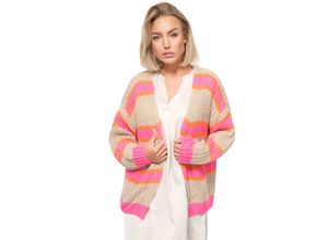 4260480127260 - PM SELECTED Damen Cardigan Kuschelige Strickjacke in Candy Stripes Design in Einheitsgröße PM08