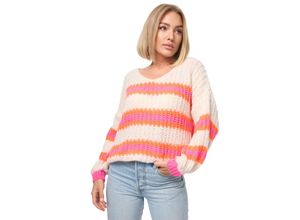 4260480127451 - PM SELECTED Damen Strickpullover Kuscheliger Bunter Pullover Gestreifter Pulli in Einheitsgröße PM01