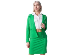 4260480128014 - PM SELECTED Damen Kurzblazer Sportliches Sakko Business Hoodie Blazer mit Kapuze - Reverskragen & Zugband PM21