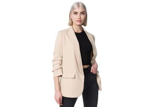 4260480128076 - PM SELECTED Damen Kurzblazer Stylischer Sakko Business Blazer Gerafften Ärmeln in Einheitsgröße PM22