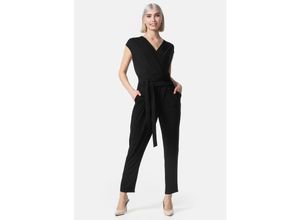 4260480128427 - PM SELECTED Damen Overall Business Jumpsuit Wickeloptik mit Bindegürtel ohne Ärmel in Einheitsgröße PM36