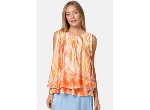 4260480128519 - PM SELECTED Damen Blusentop Sommer Sleeveless Overlay Satin Muster Top PM33 4260480128519 - PM SELECTED Damen Blusentop Sommer Sleeveless Overlay Satin Muster Top PM33