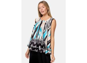 4260480128533 - PM SELECTED Damen Blusentop Sommer Sleeveless Overlay Satin Muster Top PM33