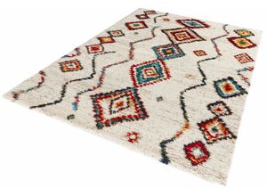 4260482441944 - Hochflor-Teppich HANSE HOME Geometric Teppiche Gr B L 80 cm x 150 cm 30 mm 1 St beige (creme) Esszimmerteppiche Shaggy Flokati Boho Design Weich Flauschig Geometrisches Muster