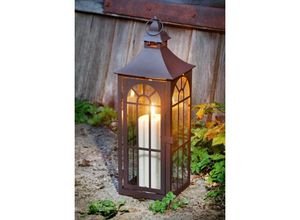 4260482660109 - Dekoleidenschaft - große Laterne aus Metall & Glas 45 cm hoch Gartenlaterne Metalllaterne Hängelaterne Windlicht Kerzenlaterne Gartendeko für