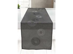 4260482662011 - Dekoleidenschaft - edler Tischläufer Kringel 40x150 cm grau Tischband Mitteldecke 4260482662011 - Dekoleidenschaft - edler Tischläufer Kringel 40x150 cm grau Tischband Mitteldecke