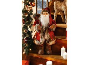 4260482662554 - Dekoleidenschaft - große Dekofigur Nikolaus 60 cm hoch Weihnachtsmann Figur aus Textil & Filz