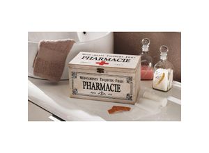 4260482668136 - Dekoleidenschaft - Holzkiste Pharmacie im Shabby Look weiß Erste Hilfe Holzbox Hausapotheke