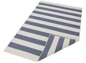 4260483421907 - Teppich ANDAS Alan Teppiche Gr B L 120 cm x 170 cm 5 mm 1 St blau Esszimmerteppiche Wendeteppich Streifen Scandi wetterfest In- und Outdoor geeignet