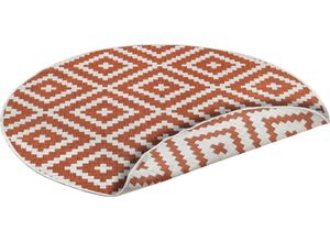 4260483427435 - Teppich MY HOME Ronda Wendeteppich Teppiche Gr Ø 200 cm 5 mm 1 St orange (terra creme) Esszimmerteppiche Sisal-Optik Flachgewebe In- und Outdoor geometrisches Boho Design