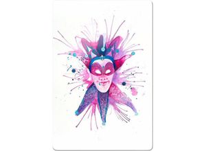 4260485414235 - Glasbild WALL-ART Buttafly Mardi Gras Mask Bilder Gr B H 40 cm x 60 cm Menschen lila Glasbilder Glasposter modern