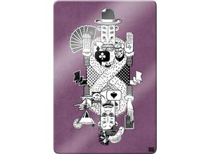 4260485416048 - Glasbild WALL-ART Drawstore Playing Cards Bilder Gr B H 40 cm x 60 cm Schriftzug lila (weiß lila) Glasbilder Glasposter modern