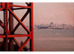 4260485416116 - Alu-Dibond-Druck WALL-ART Vor den Toren von San Francisco Bilder Gr B H 60 cm x 40 cm bunt Metallbilder Bilder 6040 cm