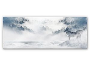 4260485416130 - Acrylglasbild WALL-ART Wölfe im Schnee - Panorama Bilder Gr B H 100 cm x 40 cm Panorama weiß Acrylglasbilder Bilder in 2 Größen