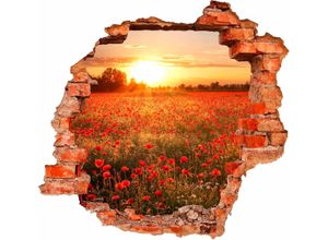 4260485416901 - Wandtattoo WALL-ART Mohnfeld im Sonnenuntergang Wandtattoos Gr B H 100 cm x 95 cm Natur bunt Wandtattoos Natur selbstklebend entfernbar