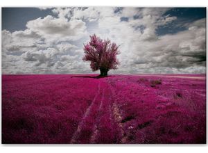 4260485417106 - Metallbild WALL-ART The Lonely Tree Blühender Baum Bilder Gr B H 100 cm x 70 cm Geschirr & Besteck pink (pink weiß) Metallbilder in 2 Größen