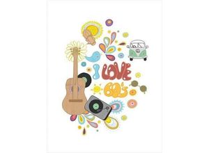 4260485419568 - Poster WALL-ART Loske - I love the 60s Bilder Gr B H 50 cm x 60 cm bunt Poster Bilder Poster Wandbild Bild Wandposter