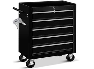 4260486781046 - Werkstattwagen Rollwagen Werkzeugwagen Werkzeugkiste Fächer Toolbox Werkzeug box 5 Fächer Schwarz - Masko