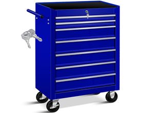 4260486781084 - Werkstattwagen Rollwagen Werkzeugwagen Werkzeugkiste Fächer Toolbox Werkzeug box 7 Fächer Blau - Masko 4260486781084 - Werkstattwagen Rollwagen Werkzeugwagen Werkzeugkiste Fächer Toolbox Werkzeug box 7 Fächer Blau - Masko