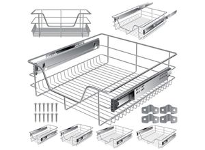 4260486782197 - KESSER® Teleskopschublade Küchenschublade Küchenschrank Korbauszug Schrankauszug Vollauszug Schublade 1x 50cm - Silber - Silber