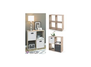 4260486836555 - VICCO Raumteiler TETRA 4 Fächer Eiche Sonoma Bücherregal Würfelregal Standregal 4260486836555 - VICCO Raumteiler TETRA 4 Fächer Eiche Sonoma Bücherregal Würfelregal Standregal