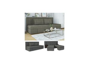 4260486839938 - VICCO Schlafsofa mit Bettfunktion 235 x 105 cm Grau Dreisitzer Couch Taschenfederkern Schlafcouch