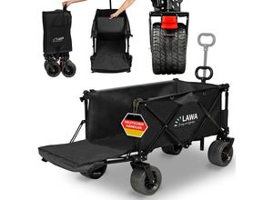 4260487095258 - Lawa Living And Lifestyle - faltbarer Bollerwagen mit Heckklappe klapp Handwagen für Hunde Transportwagen kompakt leicht BW07 Schwarz