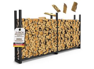 4260487095371 - Lawa Living And Lifestyle - Kaminholzregal außen Metall verzinkt 223x25x115 Stapelhilfe Brennholz 800kg Brennholzunterstand