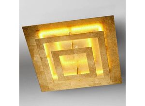 4260489574652 - Lupia Licht - LupiaLicht led Deckenleuchte Square in Blattgold 27W 2200lm - yellow