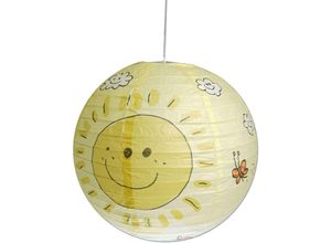 4260492253964 - - Kinder Papierlampe sonnen Motiv Lampenschirm Ø40cm mit Aufhängung & led Licht