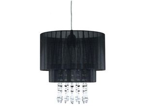 4260492255128 - Ranex - Edle Pendellampe mit dimmbare led & Acrylanhängern transparenter Schirm schwarz