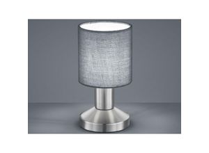 4260492256613 - Meinewunschleuchte - Klassische kleine led Tischlampe mit Stoffschirm Grau - Touchfunktion Ein Aus 4260492256613 - Meinewunschleuchte - Klassische kleine led Tischlampe mit Stoffschirm Grau - Touchfunktion Ein Aus