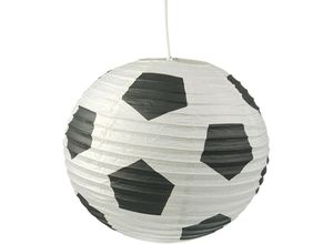 4260492259355 - - Kinder Papierlampe fussball Motiv Lampenschirm Ø40cm mit Aufhängung & led Licht