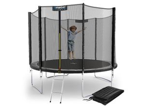 4260495757216 - KINETIC SPORTS Trampolin Outdoor Salto Plus Ø 183 244 305 366 400 430 490 cm - TÜV Rheinland geprüft Komplett-Set für Kinder USA Sprungtuch Netz Randpolster Leiter - bis zu 160kg Schwarz-2 Ø 305 cm Ø 305 cm Schwarz-2