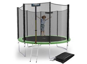 4260495757223 - KINETIC SPORTS Trampolin Outdoor Salto Plus Ø 183 244 305 366 400 430 490 cm - TÜV Rheinland geprüft Komplett-Set für Kinder USA Sprungtuch Netz Randpolster Leiter - bis zu 160kg Grün-2 Ø 305 cm Ø 305 cm Grün-2