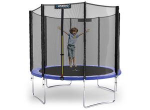 4260495758367 - KINETIC SPORTS Trampolin Outdoor SALTO Ø 183 244 305 366 400 430 490 cm -TÜV Rheinland geprüft Kindertrampolin Set mit Netz Randpolster USA Sprungtuch - Gartentrampolin bis zu 160kg Blau-4 275 cm Ø 275 cm Blau-4