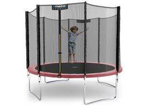 4260495758381 - KINETIC SPORTS Trampolin Outdoor SALTO Ø 183 244 305 366 400 430 490 cm -TÜV Rheinland geprüft Kindertrampolin Set mit Netz Randpolster USA Sprungtuch - Gartentrampolin bis zu 160kg Pink-4 Ø 305 cm Ø 305 cm Pink-4