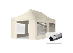 4260497042617 - Intent24 - 3x6 m Faltpavillon professional Alu 40mm Seitenteile mit Panoramafenstern creme - crème