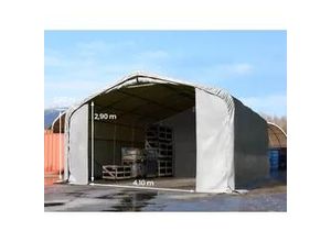 4260497046332 - Wikinger 6x6m Zelthalle PVC-Plane grau mit Statik (Erduntergrund) - (49645)