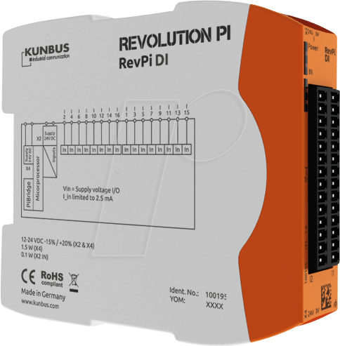 4260498390021 - Revolution Pi by Kunbus RevPi DI PR100195 SPS-Erweiterungsmodul 24 V